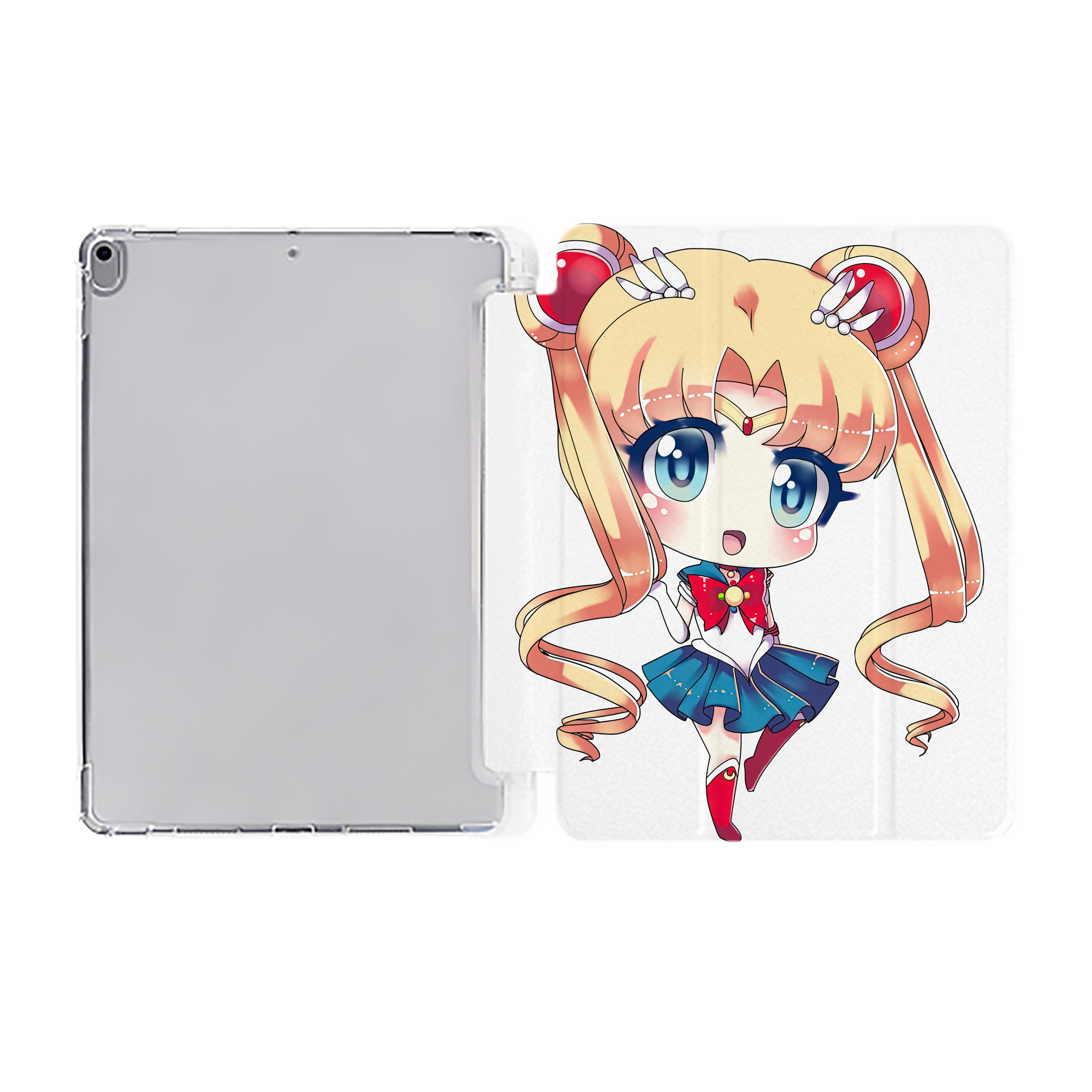 （画像用） 美少女戦士セーラームーン 月野 うさぎ つきの うさぎ Sailor Moon Tsukino Usagi IPad ケース ペン収納付き 三つ折りスタンド PUレザー×シリコン 対応機種9.5/10.5/10.9インチ